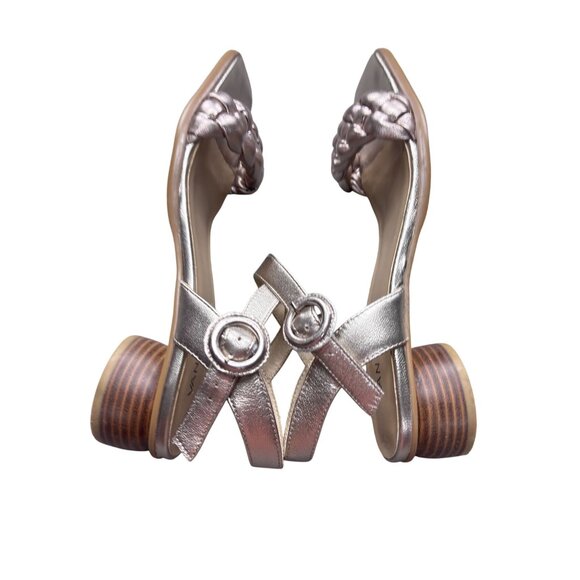 Vaneli Womens Metallic Braided Leather Sandals 9.5M - Picture 9 of 9